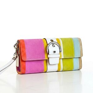 Coach Soho Legacy Striped Suede Wallet – Vintage 2004 HTF Collectible